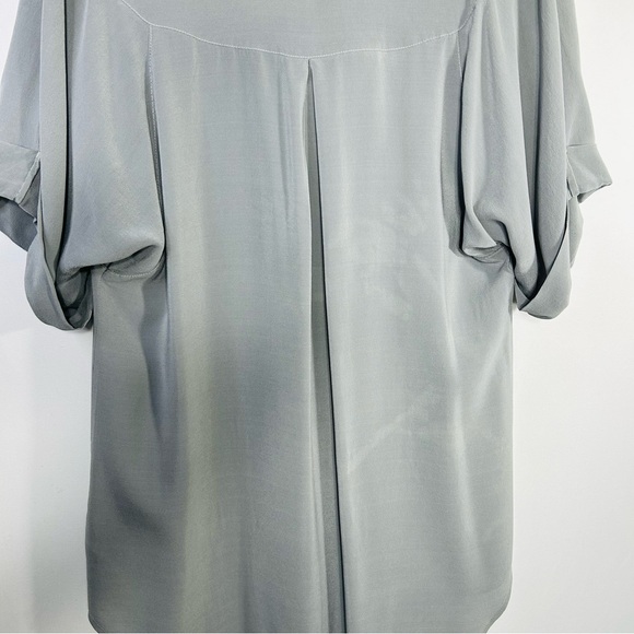 Anthropologie Maeve Rosalyn Silk Oversized Relaxed V Neck Button Down Tunic Sz M - Picture 8 of 13